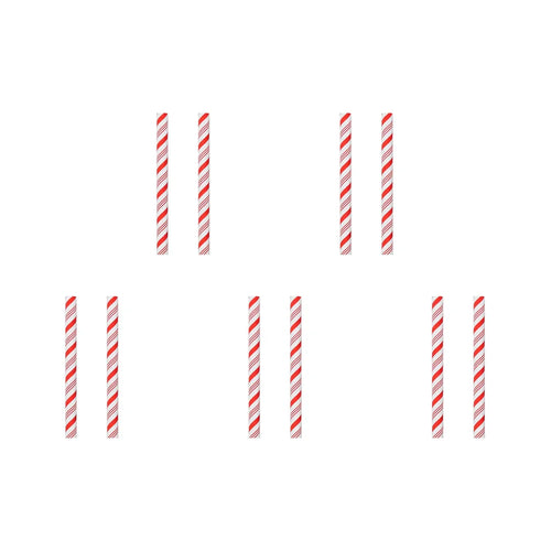 Red and white striped candy canes on a white background