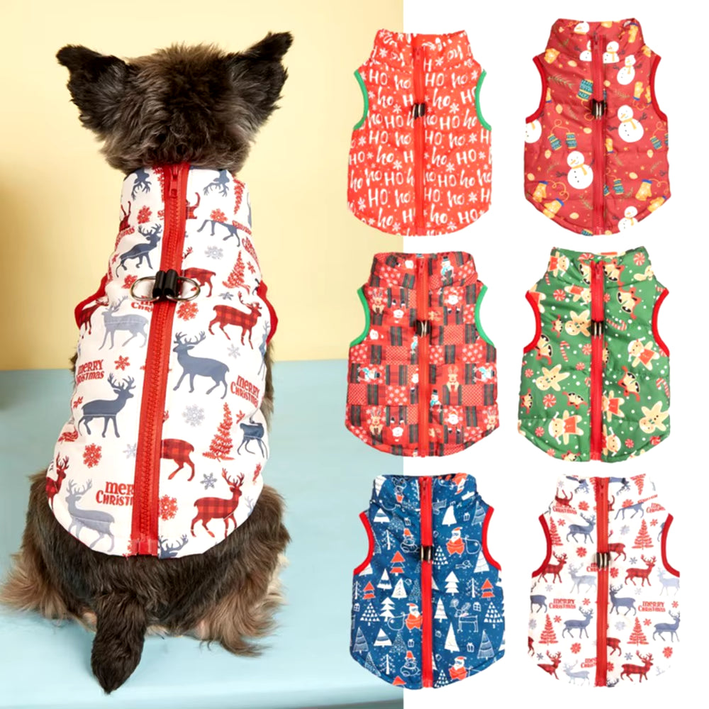 Christmas Dog Vest - Festive Quilted Winter Coat Collection | Holiday Dog Clothing