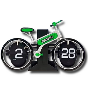 Retro bicycle flip clock with vintage design for desktop time display