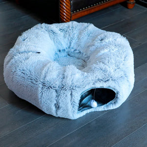 Fluffy blue cat tunnel 