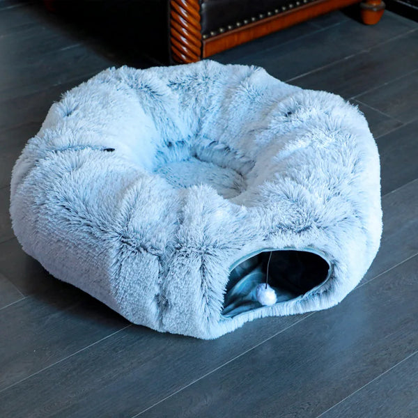 Fluffy blue cat tunnel 