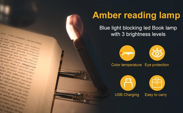 LED USB Rechargeable Book Light Reading  with Eye Protection.