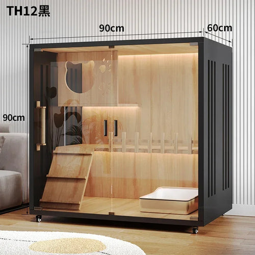 Modern cat villa with dimensions - 90cm x 60cm x 90cm luxury cat house size guide