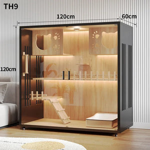 Modern cat villa with dimensions 120cm x 60cm x 120cm luxury cat house size guide