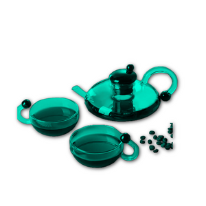 Glass Filtration Teapot Set with Matching Cups - Borosilicate Glass Tea Set for Loose Leaf Tea Brewing