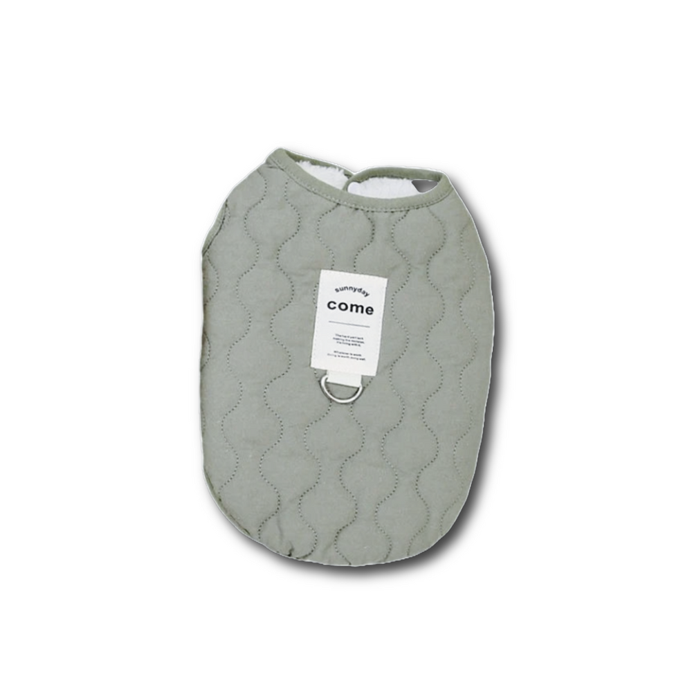 Quilted winter pet vest with cozy padding for cold weather protection