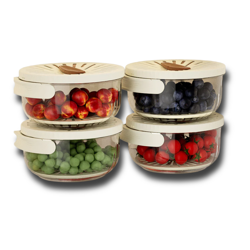 2-in-1 fruit drainer container with rinse, drain, and storage functionality
