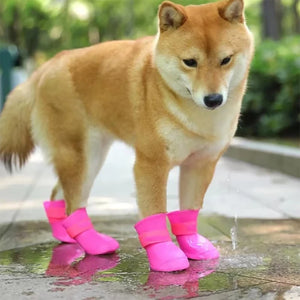 Waterproof anti-slip pet boots providing paw protection for dogs and cats