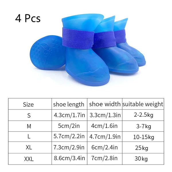Waterproof anti-slip pet boots providing paw protection for dogs and cats