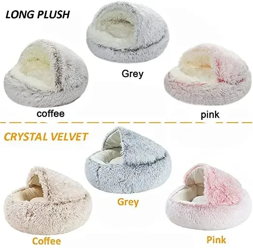 Deep Sleep – Enclosed Plush Cat Bed for Secure, Full Rest