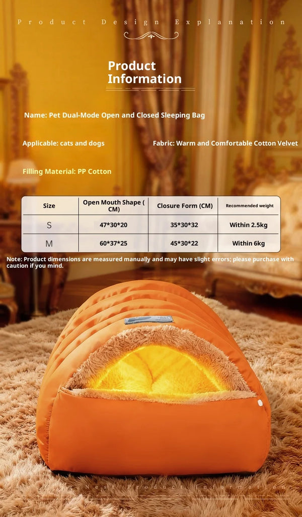 Designed for calm, alert rest. Light Rest Cat Sleeping Bag