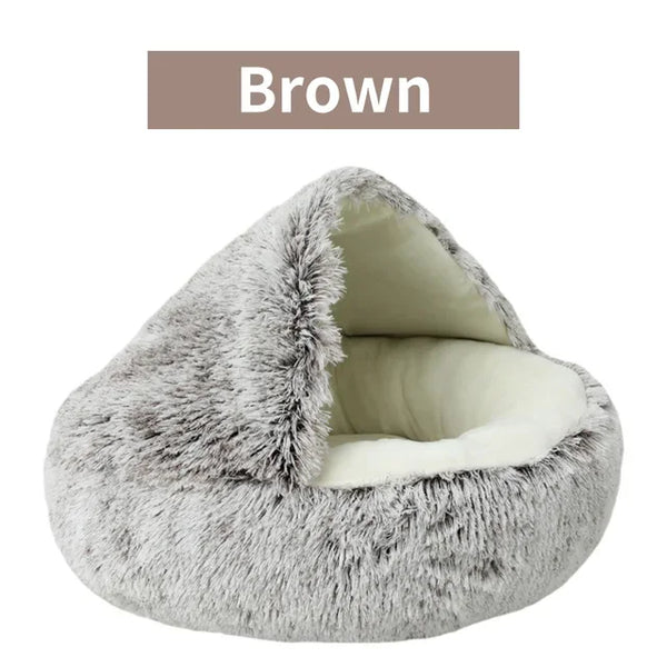 Deep Sleep – Enclosed Plush Cat Bed for Secure, Full Rest