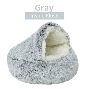 Deep Sleep – Enclosed Plush Cat Bed for Secure, Full Rest
