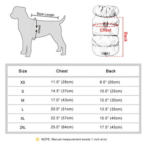 Soft Warm Winter Padded Pet Jacket - For Small & Medium Dogs