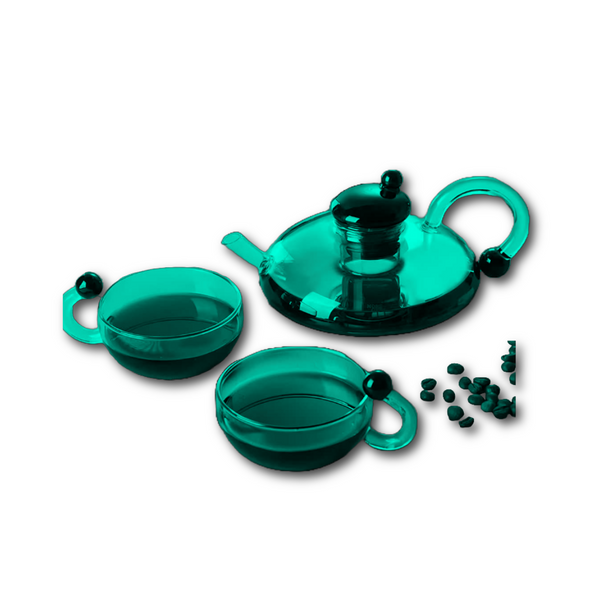 Glass Filtration Teapot Set with Matching Cups - Borosilicate Glass Tea Set for Loose Leaf Tea Brewing