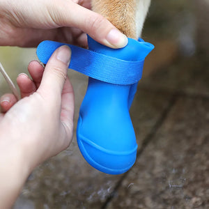 Waterproof anti-slip pet boots providing paw protection for dogs and cats