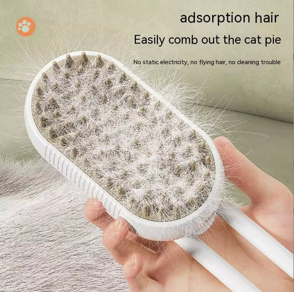 Multifunctional pet grooming spray comb with easy spray mechanism for detangling and conditioning