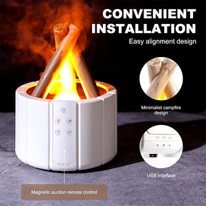 Flame Aroma Diffuser Bonfire Air Humidifier Ultrasonic Cool Mist Maker Fogger LED Essential Oil Lamp Difusor Dropship