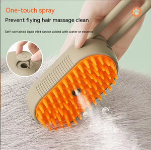 Multifunctional pet grooming spray comb with easy spray mechanism for detangling and conditioning