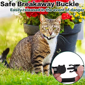 Reflective Airtag cat collar with bell, secure Apple AirTag holder, perfect for pet safety