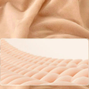 Close-up of soft plush fabric and textured filling of cat bed sofa, breathable and comfortable material for cats and small dogs.