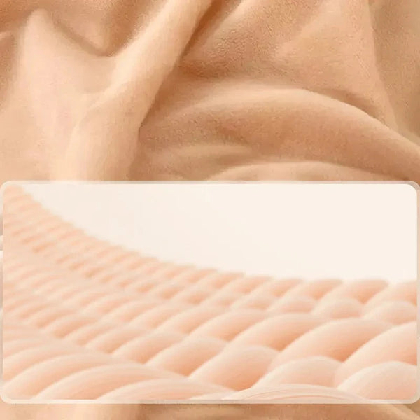 Close-up of soft plush fabric and textured filling of cat bed sofa, breathable and comfortable material for cats and small dogs.