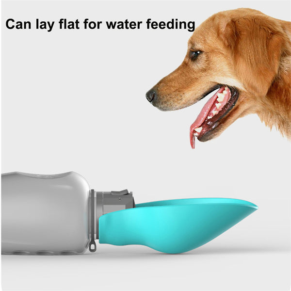 800ml leakproof portable dog water bottle with foldable drinking bowl, ideal for travel and outdoor adventures